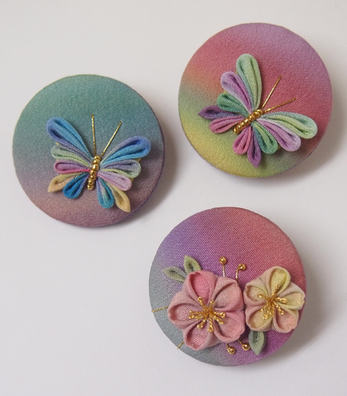 引染シルク帯留